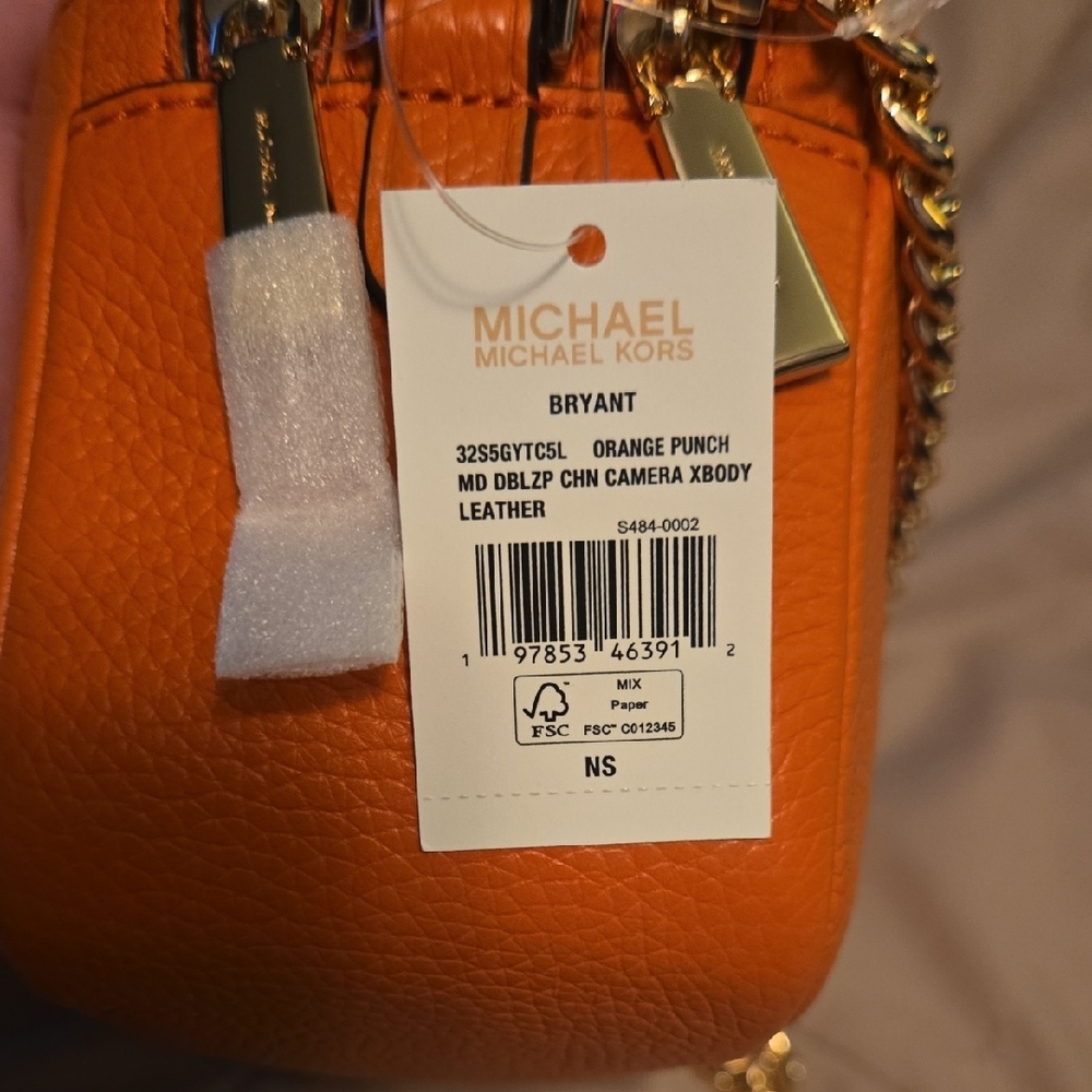 NWT Michael Kors Vibrant Orange Crossbody - Picture 7 of 11